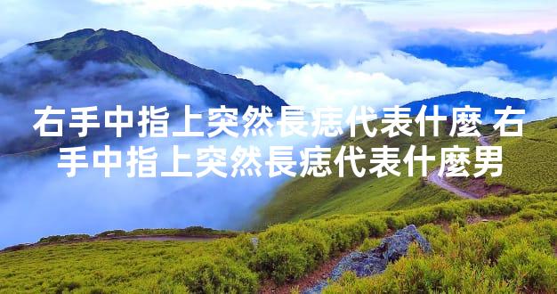 右手中指上突然長痣代表什麼 右手中指上突然長痣代表什麼男